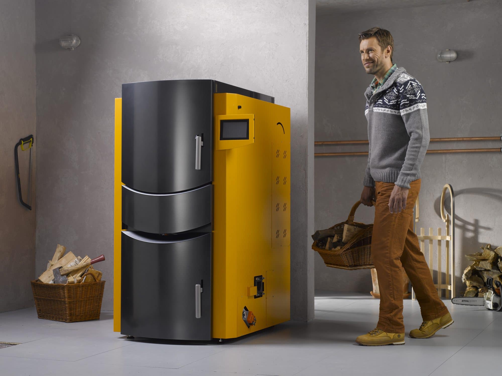 Напольный газовый котел для отопления и подогрева воды в больших объемах